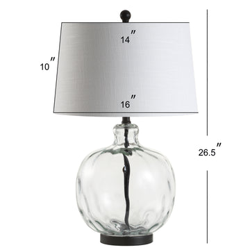 Rae 26.5" Glass/Metal LED Table Lamp - JONATHAN Y
